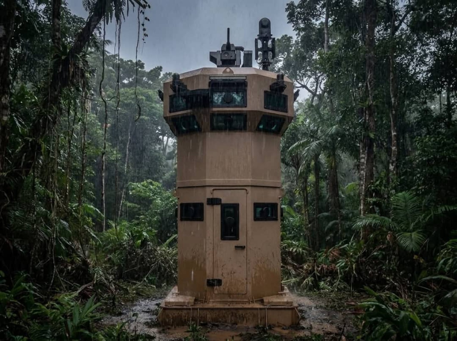 Illustration d’un poste de surveillance en milieu forestier