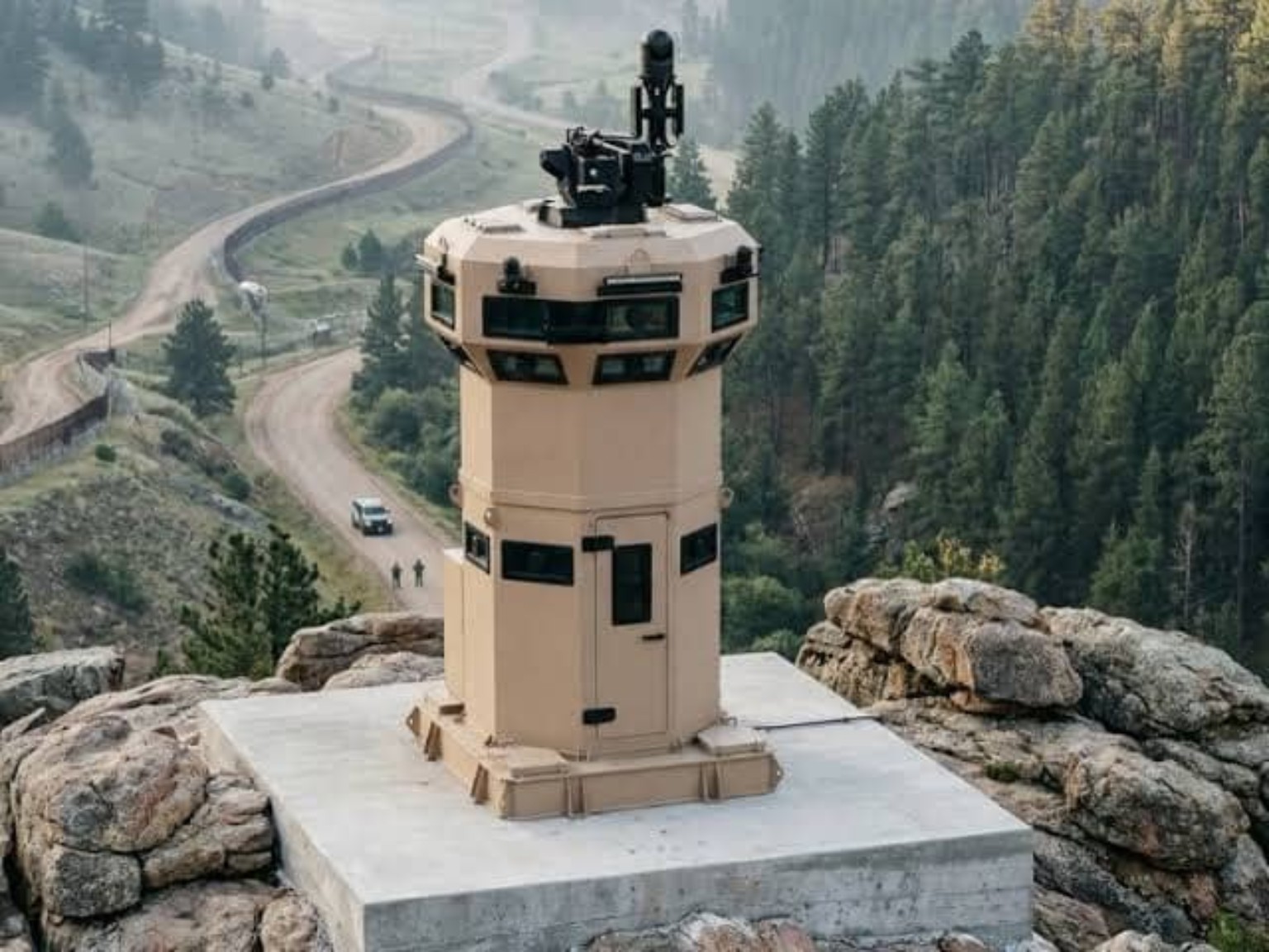 Illustration d’un poste de surveillance en zone montagneuse